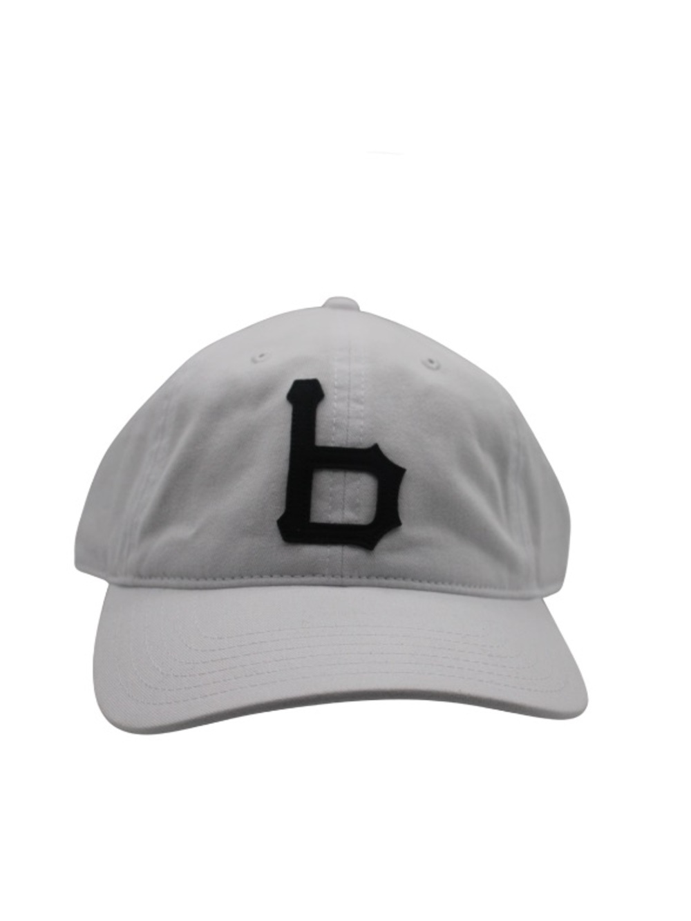 Men's White Baseball Cap with Black 'b' Logo